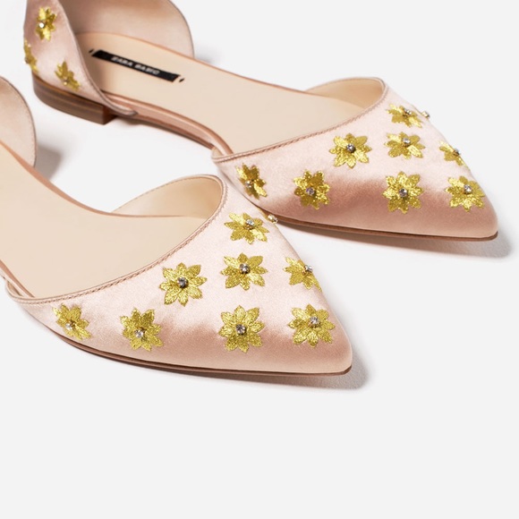 Zara Shoes - 🌷Host Pick🌷Rare ZARA Satin D'Orsay Flats, 9, NWT